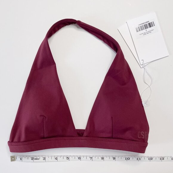 NWT CSB Celine Crop Sports Bra Burgundy Small Crop Shop Boutique - Picture 3 of 6